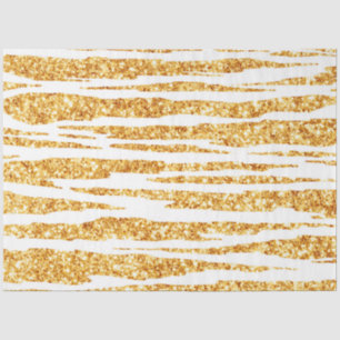 Papel De Seda Coleção Popular de Tigres Boho com Brilho Branco D