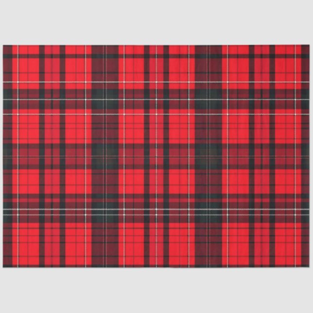 Papel De Seda Coleção Popular Tradicional de Tartan Vermelho xad (Frente )