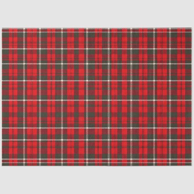Papel De Seda Coleção Popular Tradicional Vermelha Xadrez Tartan (Frente )
