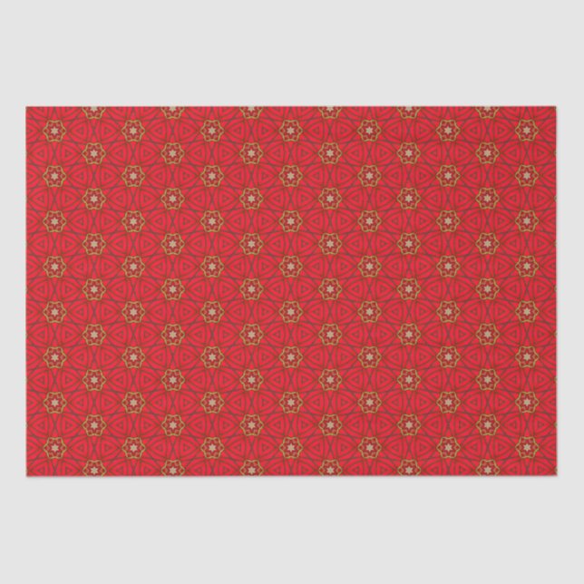 Papel De Seda Coleção Real Vermelho e Design Dourado (Frente )