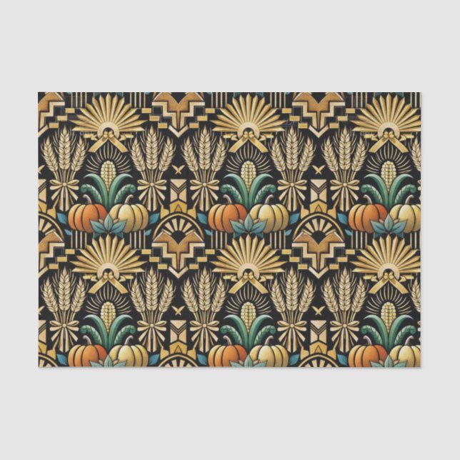 Papel De Seda Colheita Art Déco Glam Gold (Frente )