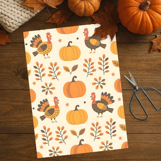 Papel De Seda Colheita da Turquia e Ação de Graças de Pumpkin Fo (Criador carregado)