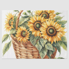 Papel De Seda Colheita de Cesto de Girassol