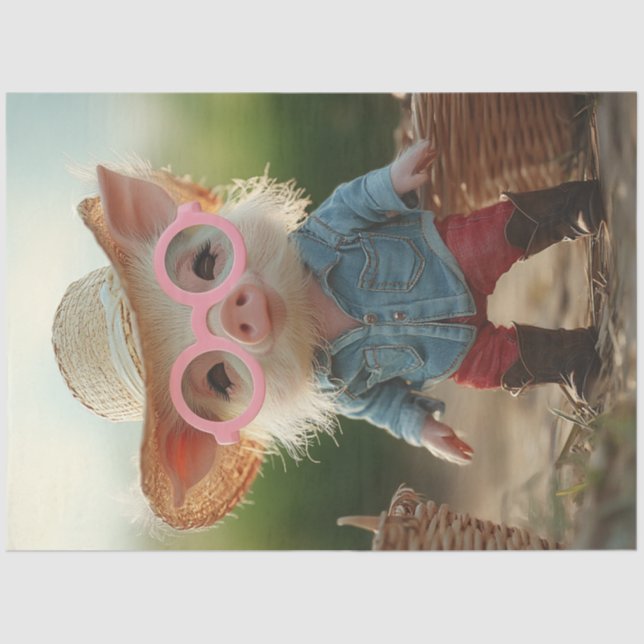 Papel De Seda Colheita de Fazenda Whimsic com palha (Frente )