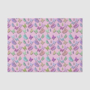 Papel De Seda Colher Borboletas Coloridas Surreal e Flutuação