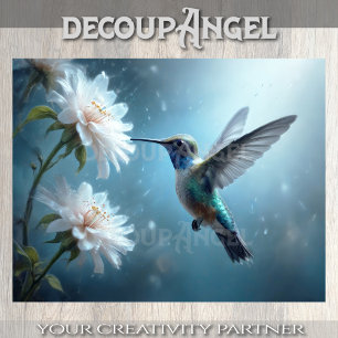 Papel De Seda Colibri Sussurrante Decoupage