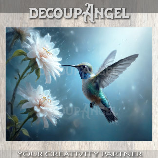 Papel De Seda Colibri Sussurrante Decoupage