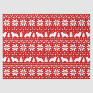 Papel De Seda Collie Silhouettes de Natal Vermelho
