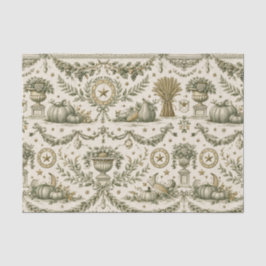 Papel De Seda Colonial Sage Verde Ouro Colheita