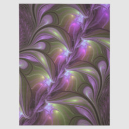 Papel De Seda Colorful Abstract Violet Purple Khaki Fractal Art