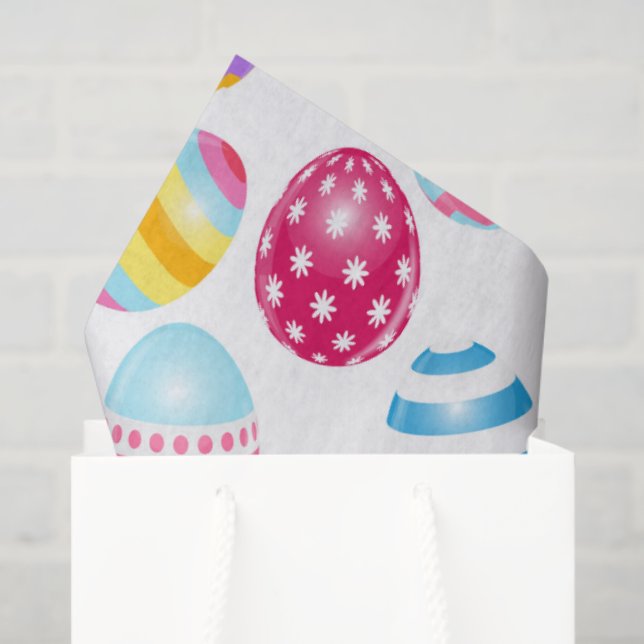 Papel De Seda Colorful Easter Eggs (Sacola de presentes)