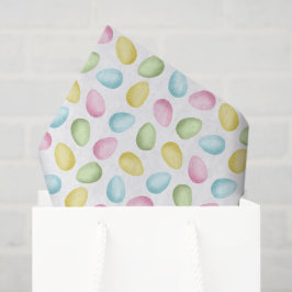 Papel De Seda Colorful Pastel Watercolor Easter Eggs Pattern