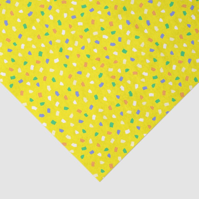 Papel De Seda Colorful Terrazzo Confetti Pattern Bright Lemonade (Detalhes)