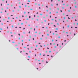 Papel De Seda Colorful Terrazzo Confetti Pattern Grapefruit Pink