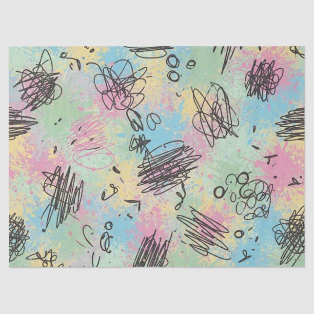 Papel De Seda Colorful Urban Graffiti Pattern (4) (Frente )