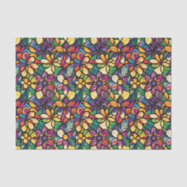 Papel De Seda Colorful Watercolor Mosaic Stained Glass Decoupage