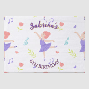 Papel De Seda Colorida Ballerina Girls' - Padrão de Aniversário