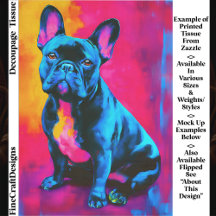 Colorida Cachorro Bulldog Francês Pop Art Decoupag