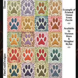 Papel De Seda Colorida Colcha de Retalhos com Pegadas de Patas e