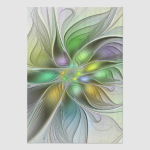 Papel De Seda Colorida Fantasy Flor Moderno Abstrato Fractal
