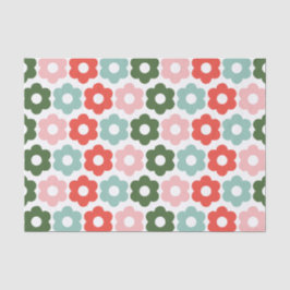 Papel De Seda Colorida Joyful Natal Retro Daisy Tissue Paper