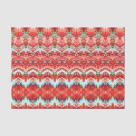 Papel De Seda Colorida Moderna Vintage Red Teal Belo Trabalho de