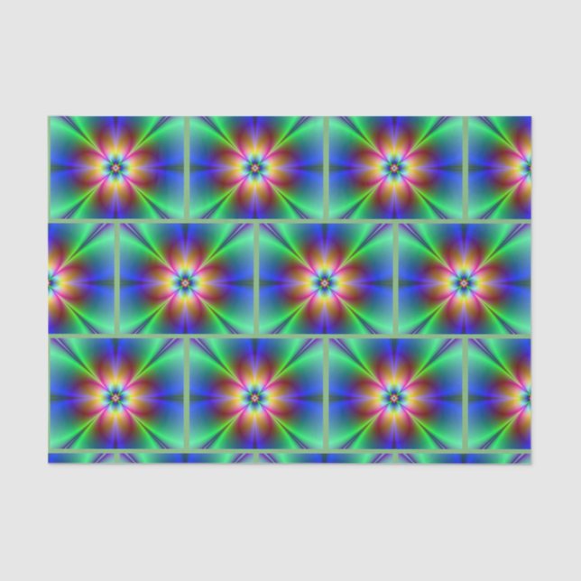 Papel De Seda Colorida Neon Daisy Tissue Paper (Frente )