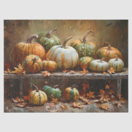 Papel De Seda Colorida Pumpkins Vintage Oil Painting Decoupage