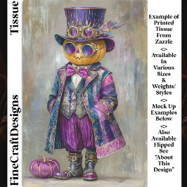 Papel De Seda Colorido Arte Homem Abóbora Steampunk DM8L Decoupa
