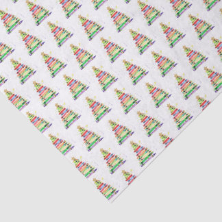 Papel De Seda Colorido Lápis de Aguarela Árvore de Natal Profess