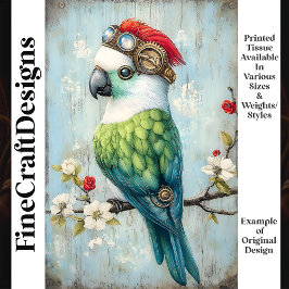 Papel De Seda Colorido Passarinho Papagaio Punk J9L Decoupage Ca