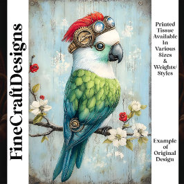 Papel De Seda Colorido Passarinho Papagaio Punk J9R Decoupage Ca