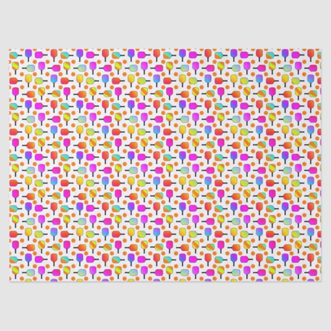 Papel De Seda Colorido, Pickleball Paddles, Laranja Picklebolas (Frente )