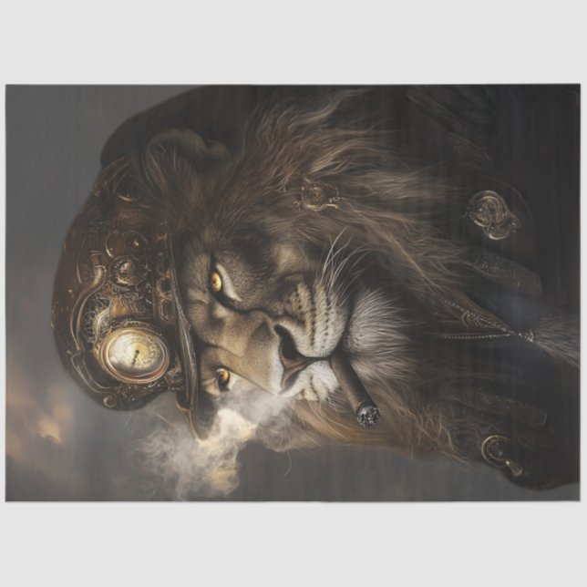 Papel De Seda Coluna de Cabeça de Leão Regal (Frente )