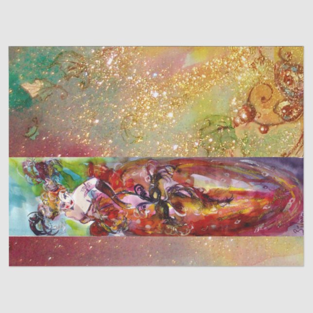 Papel De Seda COLUNA / Senhora com máscara de Mascarada (Frente )