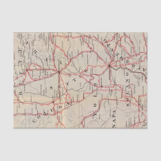 Papel De Seda Colusa, Yolo, Napa, montículo, Yuba, Sutter, (Frente )