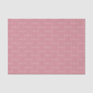 Papel De Seda Com Amor Caligrafia Elegante Casamento Rosa
