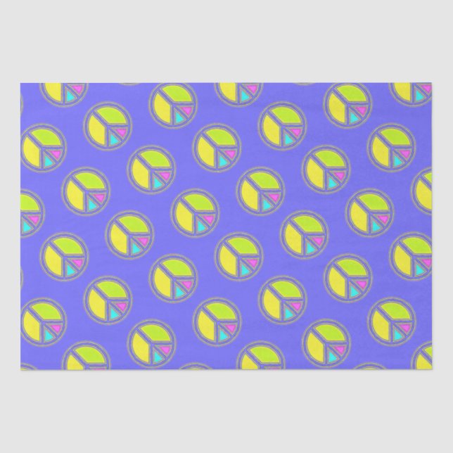Papel De Seda Com Cores Preenchidas Sinal de PAZ 1 (Frente )