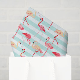 Papel de seda com estampa de listras de flamingo r