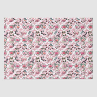 Papel de Seda com Filigrama Floral Rosa Real