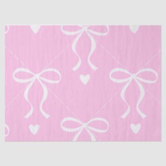papel de seda com laço coquette rosa e branco