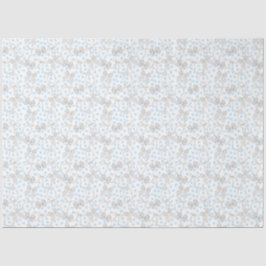 Papel de Seda com Laços Cinzas e Pontos Azuis