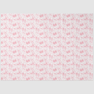 Papel de Seda com Laços e Pontos Rosa