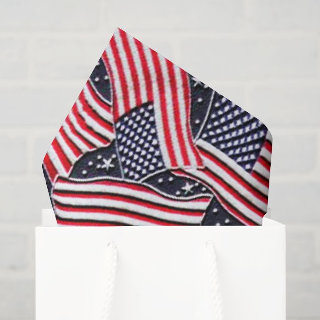 Papel de seda com padrão de bandeira patriótica (Sacola de presentes)