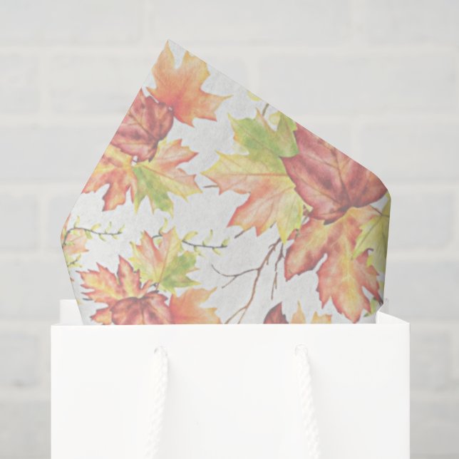 Papel de seda com padrão de folhas de bordo de out (Sacola de presentes)