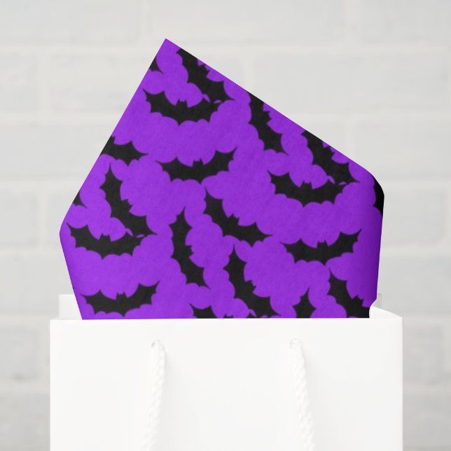 Papel de seda com padrão de morcego de Halloween (Sacola de presentes)