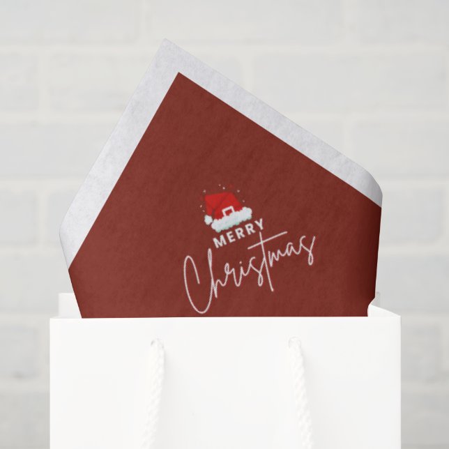 Papel de seda com padrão de Natal, Papai Noel e Pr (Sacola de presentes)