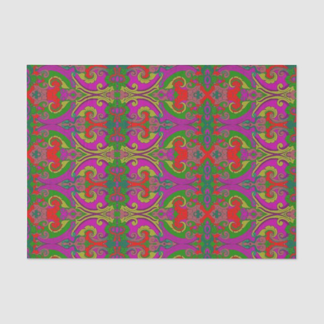Papel de Seda com Redemoinhos Ousados (Roxo) (Frente )