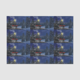 Papel De Seda Comboio de Natal na neve