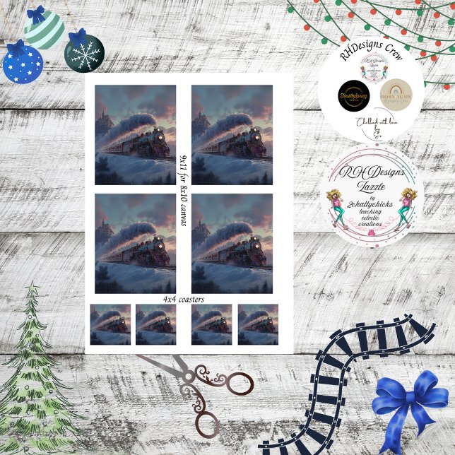 Papel De Seda Comboio de Natal para a Desnuvem Cena de Inverno I (Criador carregado)